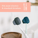 Haven Toothbrush Cover - Fits Electronic and Manual Toothbrushes - Toothbrush Case Holder for Travel - Set of Two Tooth Brush Protectors (Blue and Charcoal Gray) Haven