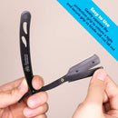 Equinox Professional Straight Edge Razor with 100 Single Derby Straight Razor Blades-Barber Straight Razor-Close Shaving Men's Manual Shaver-Disposable Straight Razor Blades-Staright Razor Kit-Black Equinox International