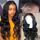 ISEE Hair Transparent Lace Front Wigs Body Wave Human Hair Wigs For Black Women Pre Plucked Natural Hairline 150% Density 13x6 Lace Front Wigs with Baby Hair Natural Black Color 16 Inch ISEE Store