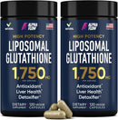 Liposomal Glutathione Supplement 1000MG + 750MG- Glutathione Liposomal with VIT C + Phospholipid Antioxidant Complex - Liver Detox and Immune Support Supplement - 120 Caps - Powder&Liquid Alternative Infinity Warehouse