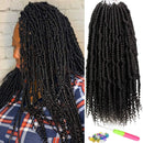 6 Packs Bomb Twist Crochet Hair 18 Inch Spring Twist Crochet Braids Pre-looped Mini Passion Twist Braiding Hair Senegalese Spring Twist Nubian Twist Kinky Curly Synthetic Hair Extensions (1B