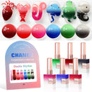 Double Rhythm 6 Pcs 15 ML Gel Polish Set Same Color Same Bottle Soak Off Gel Polish Kit Nail Art Manicure Salon DIY at Home for Women (Jelly Burgundy Red Glitter Silver -T6-56) Infinity Warehouse
