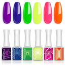 Modelones Gel Nail Polish Set- 2022 Neon Spring 6 High Capacity 10ML Hot Pink Bright Orange Gel Polish Set Yellow Green Purple LED Gel Polish Kit Manicure Home DIY Holiday Mother's Day Gift for Women modelones