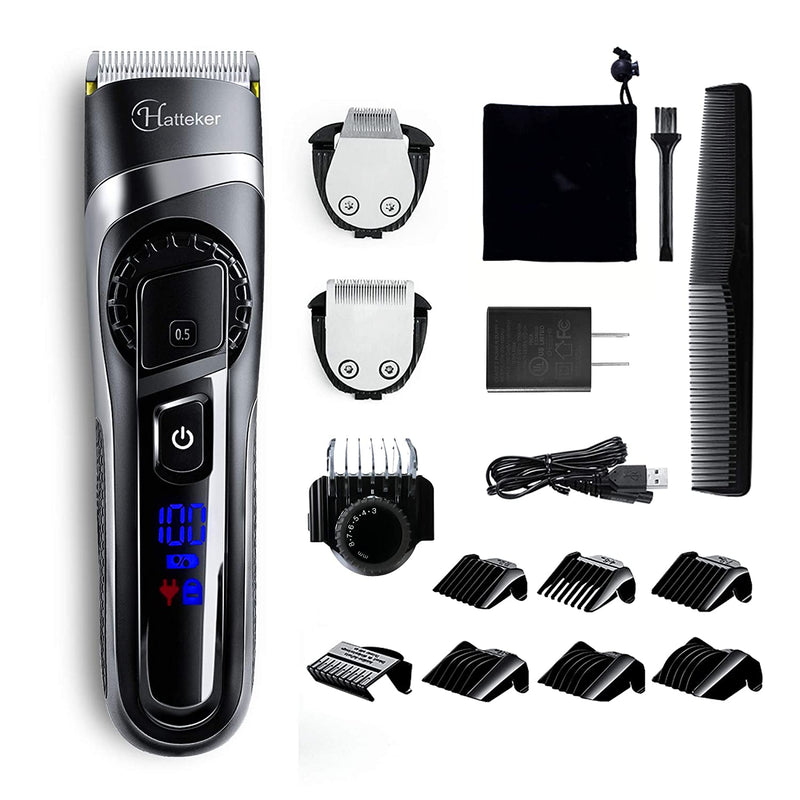 Hatteker Mens Beard Trimmer Hair Clipper Hair Trimmer Cordless Grooming Kit Mustache Trimmer Precision Trimmer for Men Hair Cutting Kit Waterproof 3 in 1 Hatteker