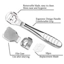 52 Pcs Callus Shaver Set,1 Stainless Steel Foot Razor with 50 Replacement Slices Blades and 1 Foot File Head Foot Care Tools,Foot Shaver Callus Remover,Hard Dry Skin Remover for Hand Feet Jutoe