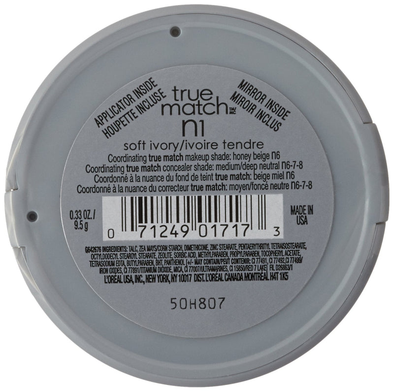 L'Oreal True Match Powder, Soft Ivory [N1], 0.33 oz L'Oréal Paris