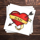 Dad Heart Temporary Tattoos (3-Pack) | Skin Safe | MADE IN THE USA| Removable Fashiontats