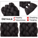 Benehair Jumbo Braiding Hair Black 24 inch Jumbo Braid Hair Extensions Jumbo Box Braids Crochet Hair Long for Women Kids DIY High Temperature Synthetic Fiber 1 Bundle Benehair