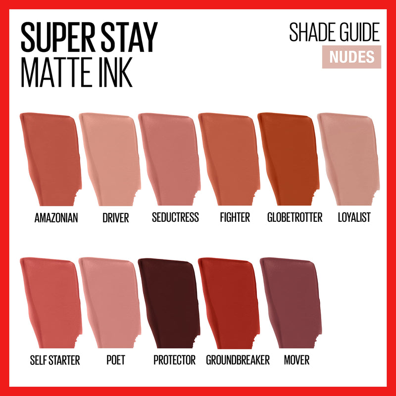 Maybelline New York SuperStay Matte Ink Liquid Lipstick, City Edition, Self-Starter, 0.17 Ounce Maybelline New York