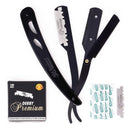 Equinox Professional Straight Edge Razor with 100 Single Derby Straight Razor Blades-Barber Straight Razor-Close Shaving Men's Manual Shaver-Disposable Straight Razor Blades-Staright Razor Kit-Black Equinox International