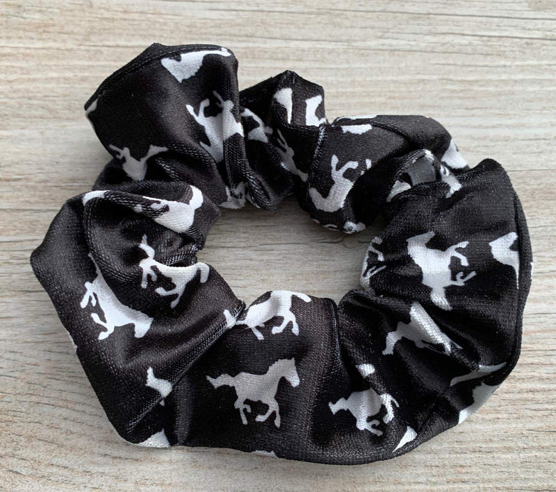 Horse Scrunchie, Horses Hair Accessories, Premium Velvet No Crease Horse Hair Elastics, Gift for Equestrian Sportybella