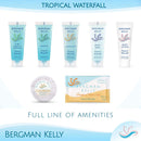 BERGMAN KELLY Rectangular Sanitary Soap Bars, Shampoo & Conditioner 3-Pc Set (0.5 oz each, 150 pc, Tropical Waterfall), Delight Guests with Invigorating & Refreshing Bulk Travel Size Hotel Toiletries BERGMAN KELLY