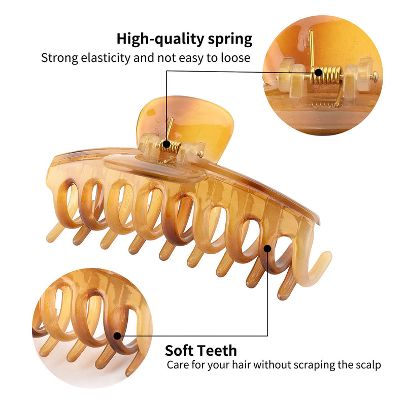 12 PCS Big Hair Claw Clips , Trendcy Colors,Matte Non-slip Material ,Strong Hold Hair For Women And Girls,Suitable For Thin Or Thick Hair,Fashion Hair Accessories,4.3 inch (4.3 inch) HQ-SITE