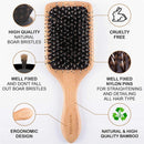 Boar Bristle Hair Brush Men Detangling Hair Brushes for Women Mens Paddle Brush Bamboo Wooden Bore Natural Hairbrush for Shine Soft Fine Hair Reduce Frizz Dry Improve Hair Texture Sonvera Store