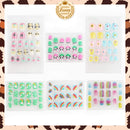 128 Pcs Fake Nails for Kids Stick on Nails for Little Girls Pre Glue Children Press On Nails Kit for Ages 7-12 Glue on Nails Toddlers Child Party Gift TMLECE TM