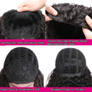 UNice Hair 10A Kinky Straght Half Wig Human Hair for Black Women,100% Unprocessed Brazilian Virgin Hair Glueless 3/4 Half Wig Wear and Go 150% Density Natural Color 16inch UNICE Store