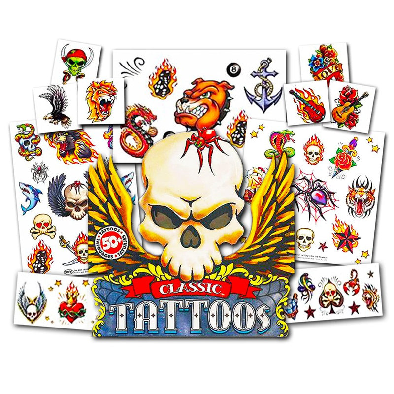 Savvi American Traditional Temporary Tattoos Pack ~ 50 Count Classic Tattoos American Traditional Tattoos