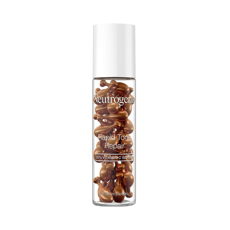 Neutrogena Rapid Tone Repair 20% Vitamin C Brightening Serum Capsules, Antioxidant Face Serum to Brighten Look of Dark Spots & Even Skin Tone, Oil-Free, 30 Serum Capsules Neutrogena