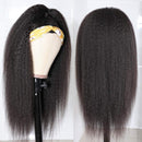 UNice Hair 10A Kinky Straght Half Wig Human Hair for Black Women,100% Unprocessed Brazilian Virgin Hair Glueless 3/4 Half Wig Wear and Go 150% Density Natural Color 14inch UNICE Store