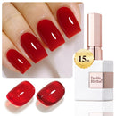 Double Rhythm 0.5 Oz Gel Nail Polish Neutral Natural Same Color Same Bottle Translucent Light Milky Pastel 15ML Manicure French Design Art DIY at Home (Pearl Green-B1146) Infinity Warehouse