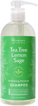 Renpure Plant Based Beauty, Tea Tree Lemon Sage Shampoo, 24 Ounce RENPURE Store