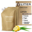 Terra Pure Spa Collection 1 Liter Body Wash Refill Bag For Soap Dispensers | Bulk Toiletries for Vacation Rentals, and Home Bathroom Showers | Green Tea Lemongrass | Set of 3 Infinity Warehouse