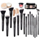 Zoreya Makeup Brushes 15Pcs Makeup Brush Set Premium Synthetic Kabuki Brush Cosmetics Foundation Concealers Powder Blush Blending Face Eye Shadows Black Brush Sets ZOREYA
