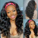 Headband Wigs for Black Women Body Wave Human Hair Wigs Glueless None Lace Front Wigs Brazilian Virgin Hair Machine Made Body Wave Headband Wig 150% Density prime Hair 28 inch Beafay Hair