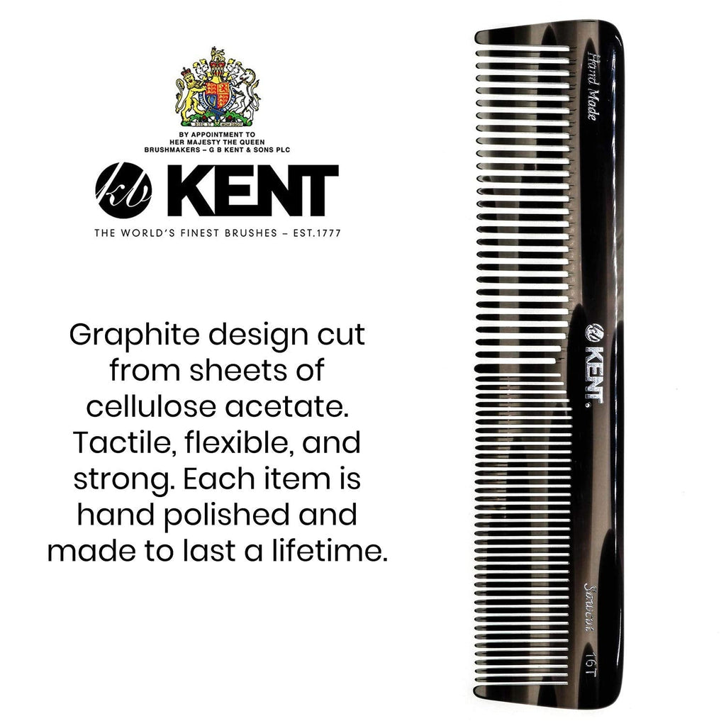 Table Comb Kent 16T Graphite Double Hair Dressing Table Comb, Fine/Wide – Infinity ...