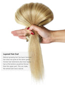 ROSEBUD Clip in Hair Extensions REMY Human Hair 8Pcs 18 Clips 65g/Set 14 Inch Rose bud