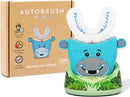 autobrush Kids Electric Toothbrush – Only ADA Accepted U-Shaped Toothbrush, Clinically Proven Up to 5.1X Better Cleaning, 30 Seconds, Full-Mouth 360 Coverage, LED Lights, Music, Ages 6-8, Hippo Infinity Warehouse