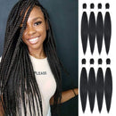 Pre Stretched Braiding Hair Refined Hair For Box Braids 8 Packs 24 Inch Black Crochet Braids Hair Hot Water Setting Knotless Braiding Hair Bundles Straight Braiding Hair Extension for Black Women(1B