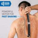 Chargeworx Electric Back Shaver and Hair Trimmer for Men Body Groomer with Extendable Back Blade Electric Razor for Hard to Reach Areas Back Shavers and Manscaping Tool for Men Battery Powered Infinity Warehouse