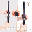 5 in 1 Curling Iron Wand Set, Ohuhu Upgrade Curling Wand 5Pcs 0.35 to 1.25 Inch Interchangeable Ceramic Barrel Heat Protective Glove, Dual Voltage Hair Curler, Black, Valentine's Day Gift Ohuhu
