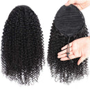 Feelgrace Kinky Curly Ponytail Hair Extensions Ponytail Curly Hair Virgin Brazilian Hair Extension (16 Inch, Kinky Curly) Feelgrace