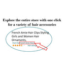 French Amie Small 2 1/4 Inches Cream Ivory Celluloid Handmade Automatic Hair Clip Hair Barrette - (Ivory Cream) French Amie