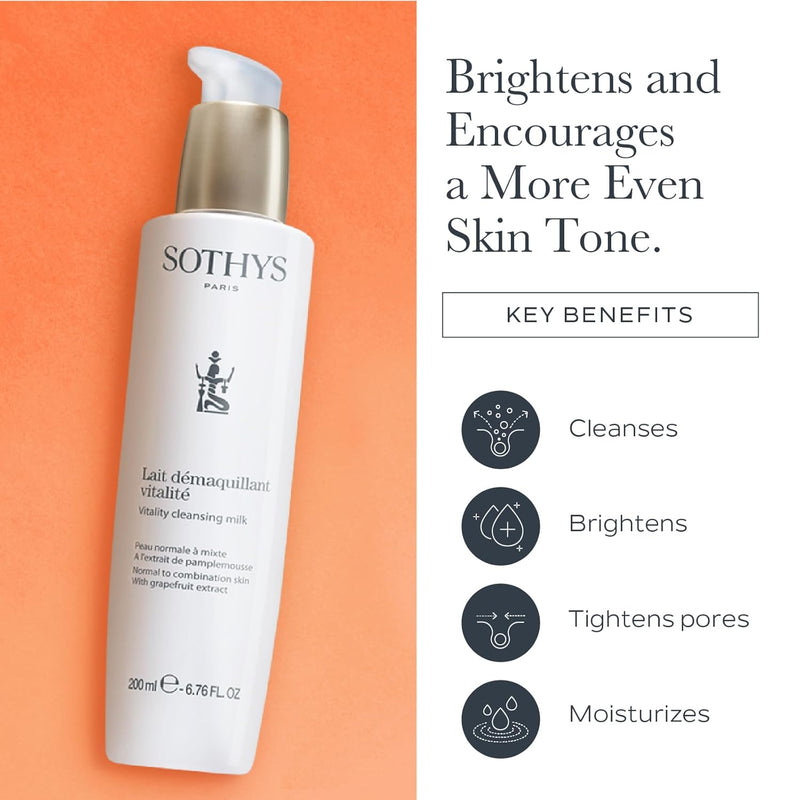 SOTHYS Vitality Cleansing Milk & Toner Set, Grapefruit Extract Infinity Warehouse