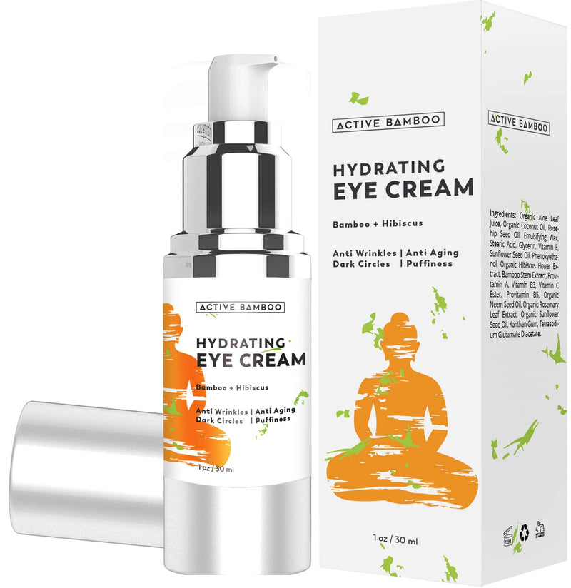 Anti Aging Eye Cream Dark Circles Wrinkles Eye Bags Fine Lines Puffiness. Best Anti Aging Eye Cream Moisturizer for Wrinkles, Crows feet, Puffy Eyes Active Bamboo
