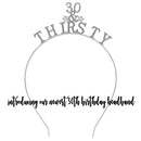 Shiny Smooth Metal Milestone Birthday Tiara Themed Headband (Dirty 30 Rose Gold) XS Accessories
