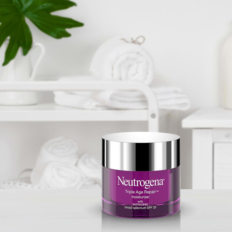 Neutrogena Triple Age Repair Night Cream, 1.7oz Jar, Anti-Aging Face Cream, Face Moisturizer For Women & Men, Hydrating Night Face Moisturizer for Even Skin Tone & Firming, Vitamin C Infinity Warehouse