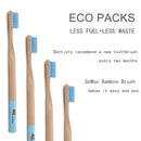 GoWoo 100% Natural Bamboo Toothbrush Soft - Organic Eco Friendly Toothbrushes with Soft Nylon Bristles, BPA-Free, Biodegradable, Dental Care Set for Men and Women, (Pack of 4, Adult, Sky Blue) GoWoo