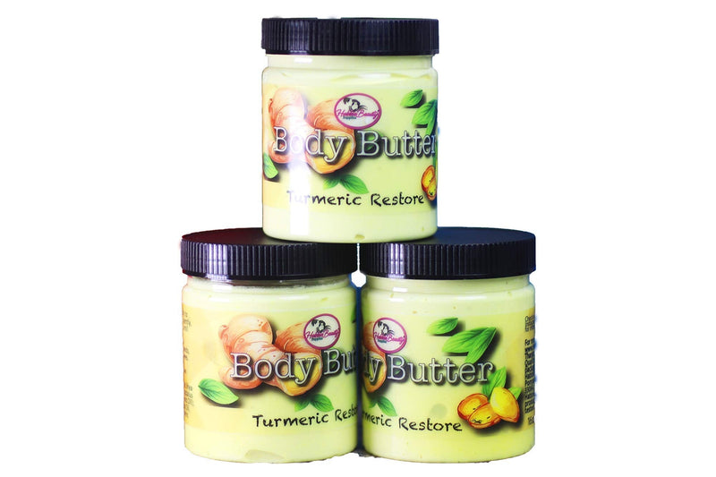 Whipped Body Butter | 100% Organic | Shea Butter | Skin Moisturizer | Natural Body Butter | Intense Hydration | For All Skin Types | Vegan and Cruelty Free | Habbie Beauty (16 oz Turmeric Restore) Habbie