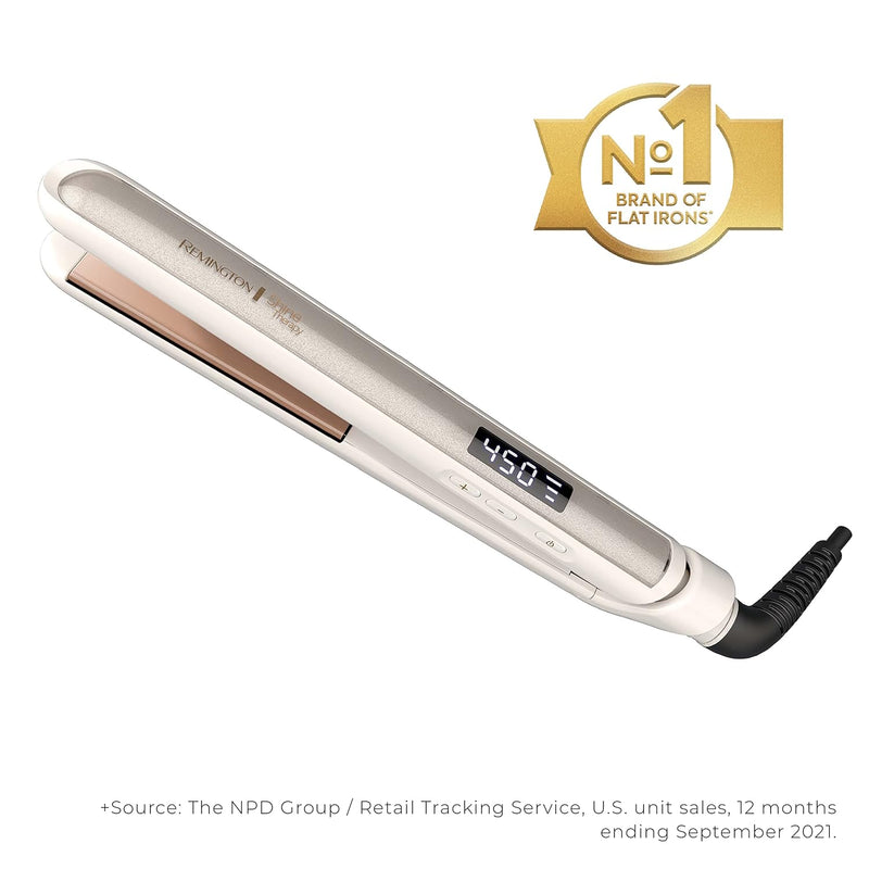 Remington Shine Therapy 1 inch Hair Straightener Iron, Flat Iron for Hair Infused with Argan Oil & Keratin, Professional Ceramic Flat Iron for Less Frizz, Shinier & Smoother Hair, Hair Styling Tools Infinity Warehouse