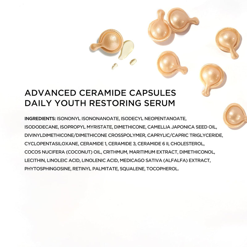 Elizabeth Arden Daily Ceramide Serum Capsules, Advanced Anti-Aging Skincare for Minimizing Wrinkles, Fragrance-Free, Enhances Skin Hydration and Radiance