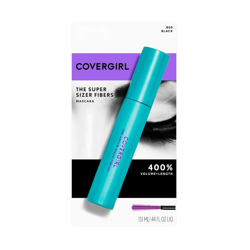COVERGIRL Super Sizer Fibers Mascara, Black 805, 0.35 Ounce (Packaging May Vary) Volumizing Mascara with Brush COVERGIRL