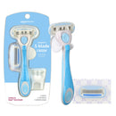 Amazon Brand - Solimo 5-Blade Razor for Women, Handle, 2 Cartridges & Shower Hanger (Cartridges fit Solimo Razor Handles only) Solimo