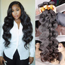 Brazilian Virgin Remy 3 Bundles Human Hair Body Wave Natural Color Human Hair Bundles Double Strong Weft Body Wave Human Hair Weave 3 Bundles 100% Unprocessed Body Wave Human Hair Extensions Seekomi