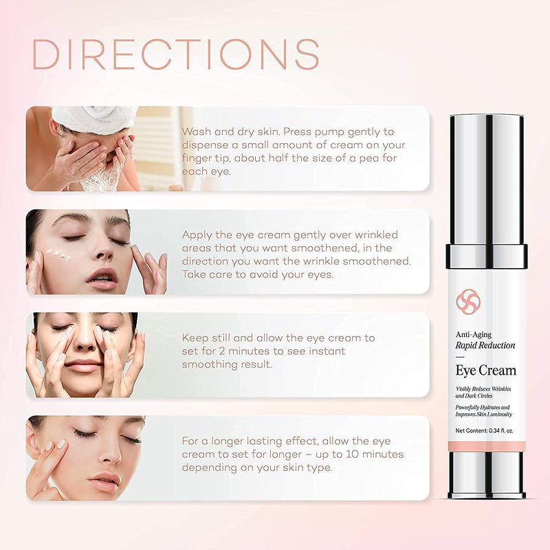 EssyNaturals Anti-Aging Rapid Reduction Eye Cream - Visibly and Instantly Reduces Wrinkles, Under-Eye Bags, Dark Circles in 120 Seconds EssyNaturals Advanced