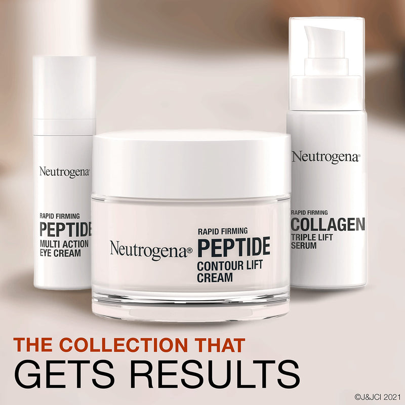 Neutrogena Rapid Firming Peptide Contour Lift Face Cream, Moisturizing Daily Facial Cream to visibly firm & lift skin plus smooth the look of wrinkles, Mineral Oil- & Dye-Free, 1.7 oz Neutrogena