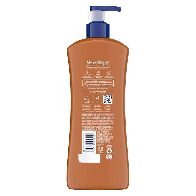 Vaseline Intensive Care Body Lotion Cocoa Radiant 3 count for Dry Skin Lotion Made with Ultra-Hydrating Lipids and Pure Cocoa Butter for a Long-Lasting, Radiant Glow 20.3 Oz Infinity Warehouse